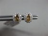 .90CT WHITE & CHOCOLATE FANCY DIAMOND 18KT WHITE GOLD 3D OVAL HALO STUD EARRINGS