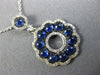 ESTATE 2.08CT DIAMOND & AAA SAPPHIRE 14KT WHITE GOLD 3D FLOWER CIRCULAR PENDANT