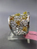 ESTATE LARGE 2.33CT MULTI COLOR DIAMOND 18KT TWO TONE GOLD 3D FILIGREE WEB RING