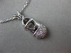 ESTATE .25CT DIAMOND 14KT WHITE GOLD HANDCRAFTED BABY SHOE PENDANT CHARM #20882