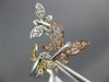 ESTATE LARGE .53CT DIAMOND 14KT WHITE YELLOW & ROSE GOLD 3D BUTTERFLY LOVE RING
