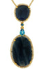 LARGE 27.35CT DIAMOND & AAA SAPPHIRE & BLUE TOPAZ 14KT YELLOW GOLD FUN NECKLACE