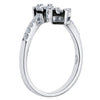 ESTATE .43CT DIAMOND 18KT WHITE GOLD INVISIBLE CRISS CROSS FRIENDSHIP LOVE RING