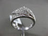 ESTATE WIDE .85CT DIAMOND 14KT WHITE GOLD 3D MULTI ROW PAVE FANCY BOW RING