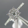 ESTATE .33CT DIAMOND 14K WHITE GOLD ROUND SOLITAIRE CLUSTER HALO ENGAGEMENT RING