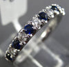 ESTATE .64CT DIAMOND & AAA SAPPHIRE 14K WHITE GOLD COMFORT FIT ANNIVERSARY RING