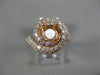 ESTATE LARGE 1.56CT DIAMOND 14KT ROSE GOLD 3D SWIRL SEMI MOUNT ENGAGEMENT RING