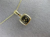 ESTATE .25CT DIAMOND 14KT TWO TONE GOLD 3D SQUARE CLUSTER HALO FLOATING PENDANT