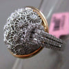 ESTATE .46CT DIAMOND 18K WHITE & ROSE GOLD 3D ETOILE OPEN FILIGREE CIRCULAR RING