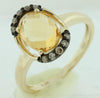 1.88CT CHOCOLATE FANCY DIAMOND & AAA CITRINE 14KT YELLOW GOLD 3D OVAL FUN RING