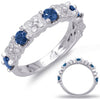 1.17CT DIAMOND & AAA SAPPHIRE 14KT WHITE GOLD ROUND FLOWER LOVE ANNIVERSARY RING