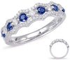 .68CT DIAMOND & AAA SAPPHIRE 14KT WHITE GOLD 3D ROUND BAMBOO ANNIVERSARY RING