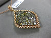 ESTATE EXTRA LARGE 2.20CT MULTI COLOR DIAMOND 18K ROSE GOLD 3D TEAR DROP PENDANT