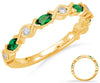 .44CT DIAMOND & AAA EMERALD 14KT YELLOW GOLD ROUND & MARQUISE INFINITY LOVE RING
