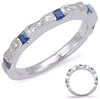 .47CT DIAMOND & AAA SAPPHIRE 14KT WHITE GOLD ROUND & PRINCESS SEMI ETERNITY RING