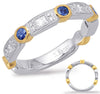 .61CT DIAMOND & AAA SAPPHIRE 14KT 2 TONE GOLD ROUND & PRINCESS ANNIVERSARY RING