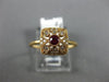 ESTATE .25CT DIAMOND & AAA RUBY 18KT ROSE GOLD 3D SQUARE FLOWER FILIGREE RING