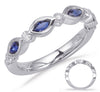 .61CT DIAMOND & AAA SAPPHIRE 14KT WHITE GOLD 3D MARQUISE & ROUND BEZEL FUN RING