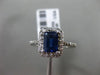 ESTATE 1.40CT DIAMOND & SAPPHIRE 14K WHITE GOLD HALO EMERALD CUT ENGAGEMENT RING