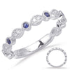 .32CT DIAMOND & AAA SAPPHIRE 14KT WHITE GOLD FILIGREE MILGRAIN ANNIVERSARY RING