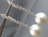 ESTATE .36CT DIAMOND & AAA SOUTH SEA PEARL 18KT WHITE GOLD 3D HANGING EARRINGS