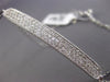 ESTATE .90CT ROUND DIAMOND 14KT WHITE GOLD 3D PAVE 3 ROW MILGRAIN BAR BRACELET