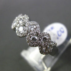 ESTATE WIDE .96CT DIAMOND 14K WHITE GOLD 3D ETOILE HALO WEDDING ANNIVERSARY RING
