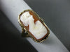 ANTIQUE WIDE .03CT DIAMOND 14K YELLOW GOLD LADY CAMEO REVERSIBLE RING  #26428