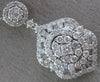 ESTATE LARGE 2.30CT DIAMOND 18KT WHITE GOLD 3D FILIGREE MULTI SHAPE DROP PENDANT