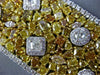 ESTATE MASSIVE GIA 68.34CT WHITE FANCY INTENSE YELLOW DIAMOND 18K GOLD BRACELET