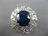ESTATE 7.83CT DIAMOND & AAA SAPPHIRE 18KT WHITE GOLD CUSHION FANCY COCKTAIL RING