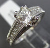 ESTATE 1.52CT ROUND & CUSHION DIAMOND 14KT WHITE GOLD 3D LUCIDA ENGAGEMENT RING