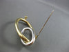 ESTATE LARGE 14KT WHITE & YELLOW GOLD OVAL ABSTRACT BROOCH PIN BEAUTIFUL! #22513