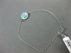 ESTATE .17CT DIAMOND & TURQUOISE 14KT WHITE GOLD CLASSIC EVIL EYE LUCKY BRACELET