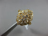 ESTATE WIDE .36CT ROUND DIAMOND 14K YELLOW GOLD 3D FILIGREE MILGRAIN FLOWER RING