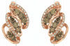 .77CT WHITE & CHOCOLATE FANCY DIAMOND 14KT ROSE GOLD MULTI ROW HANGING EARRINGS