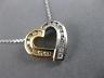 ESTATE .36CT DIAMOND 14KT TWO TONE GOLD 3D HEART CHANNEL FLOATING PENDANT 18857