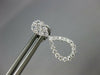 ESTATE .69CT DIAMOND 18KT WHITE GOLD 3D 2 IN 1 TEAR DROP STUD HANGING EARRINGS