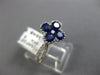 ESTATE 1.23CT DIAMOND & SAPPHIRE 18KT WHITE GOLD FILIGREE INVISIBLE FLOWER RING