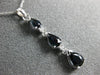 ESTATE 1.64CT DIAMOND & AAA SAPPHIRE 14KT WHITE GOLD THREE STONE JOURNEY PENDANT