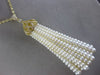 ESTATE EXTRA LARGE .74CT DIAMOND & AAA PEARL 18KT YELLOW GOLD 3D TASSLE NECKLACE