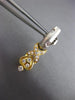 ESTATE .50CT DIAMOND 18KT TWO TONE GOLD 3D CLASSIC HEART HANGING EARRINGS #21907