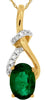 .86CT DIAMOND & AAA EMERALD 14KT YELLOW GOLD 3D OVAL LOVE KNOT FLOATING PENDANT