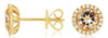 1.61CT DIAMOND & AAA MORGANITE 14K YELLOW GOLD ROUND HALO FILIGREE STUD EARRINGS