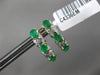 ESTATE 1.07CT DIAMOND & AAA COLOMBIAN EMERALD 14K YELLOW GOLD 3D X LOVE EARRINGS