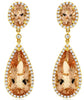 LARGE 13.35CT DIAMOND & AAA MORGANITE 14K WHITE GOLD PEAR SHAPE & ROUND EARRINGS