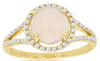 ESTATE 1.51CT DIAMOND & AAA OPAL 14KT YELLOW GOLD 3D CLASSIC ROUND HALO FUN RING