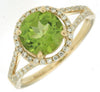 ESTATE 2.71CT DIAMOND & AAA PERIDOT 14KT YELLOW GOLD CLASSIC ROUND HALO FUN RING