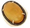 LARGE 15.8CT CHOCOLATE FANCY DIAMOND & AAA CITRINE 14K YELLOW GOLD OVAL FUN RING