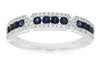 ESTATE .62CT DIAMOND & AAA SAPPHIRE 14KT WHITE GOLD FOUR STONE ANNIVERSARY RING